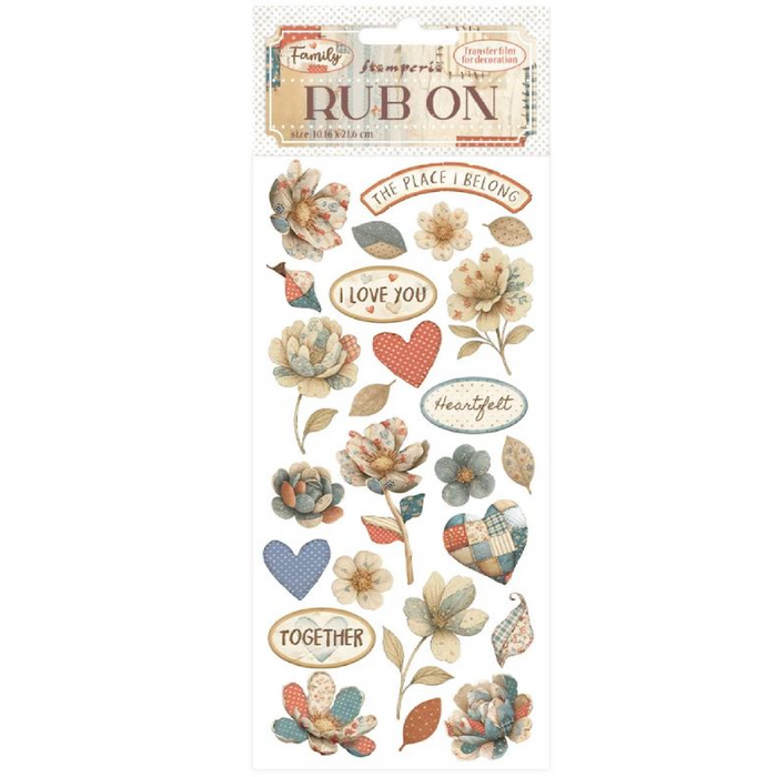 Stamperia Family Rub - On Patchwork Flowers