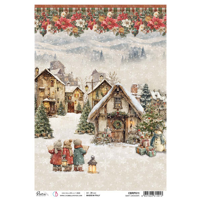 Ciao Bella Paper Merry & Bright A4 Rice Paper Quiet Landscape
