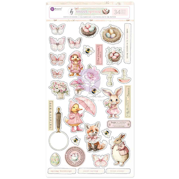 Prima Marketing Sweet Spring Sticker Sheet 34pc
