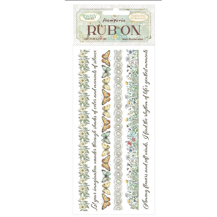 Stamperia Daisy Art Rub - On Stripes