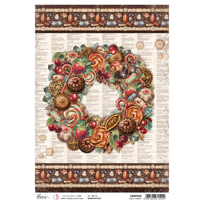 Ciao Bella Paper Chocolate Wanderlust A4 Rice Paper Sweet Wreath