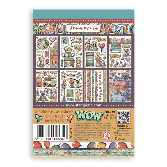 Stamperia Paper Furry Friends 2 A5 Washi Pad