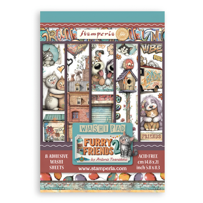 Stamperia Paper Furry Friends 2 A5 Washi Pad