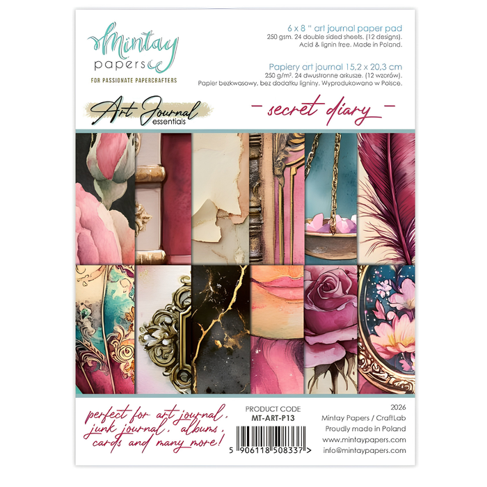 Mintay Paper Secret Diary 6" x"8 Art Journal Paper Set