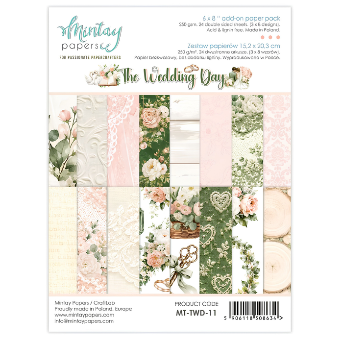 Mintay The Wedding Day 6" x"8 Add-On Paper Set