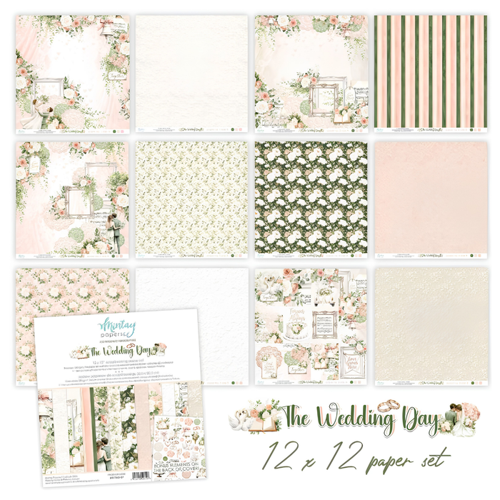 Mintay The Wedding Day 12" x"12 Scrapbooking Paper Set