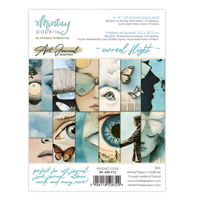 Mintay Paper Surreal Flight 6" x"8 Art Journal Paper Set