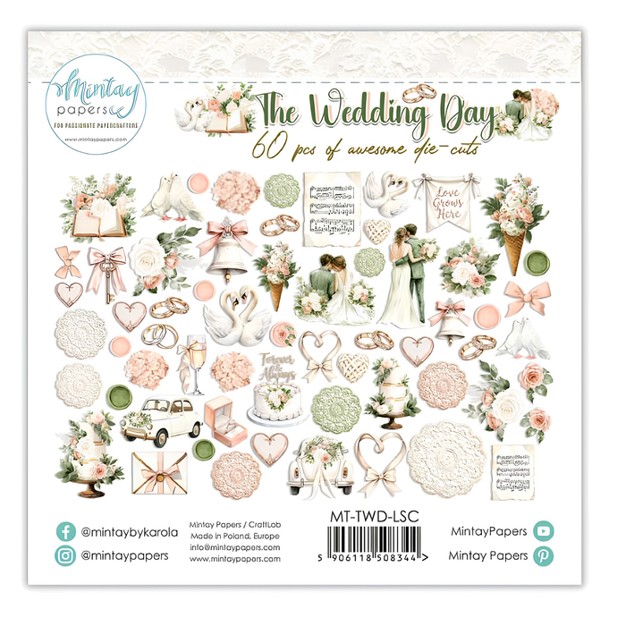 Mintay The Wedding Day Ephemera 60pc