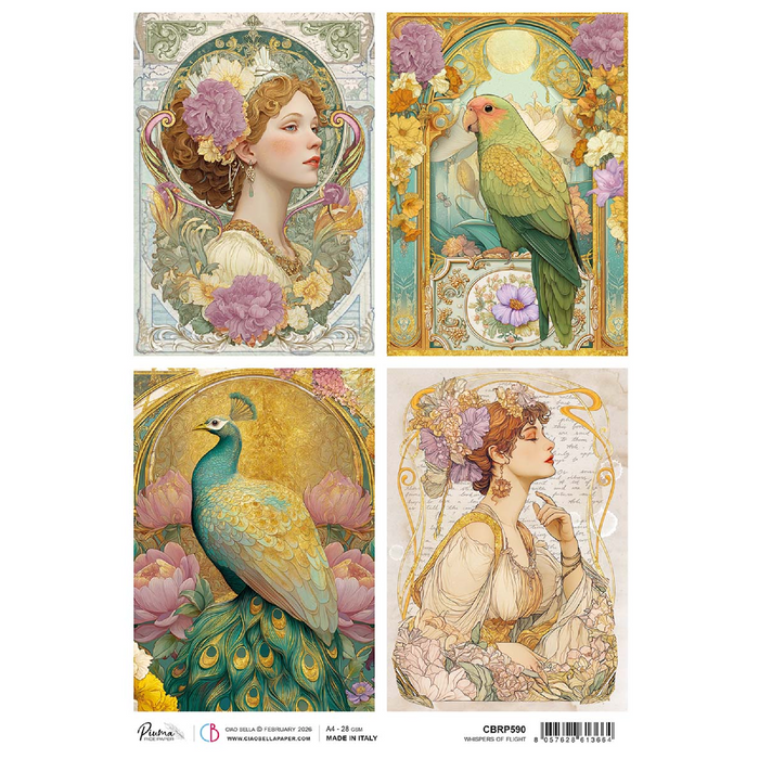 Ciao Bella Artemis A4 Rice Paper Whispers of Flight