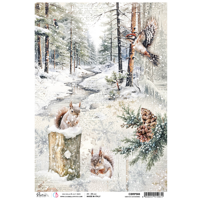 Ciao Bella Forest Tales A4 Rice Paper Winter Gathering