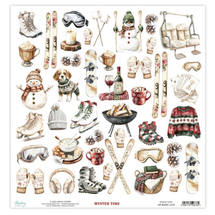 Mintay Winter Time  12" x"12 Elements Scrapbook Paper MT-BASIC-A10