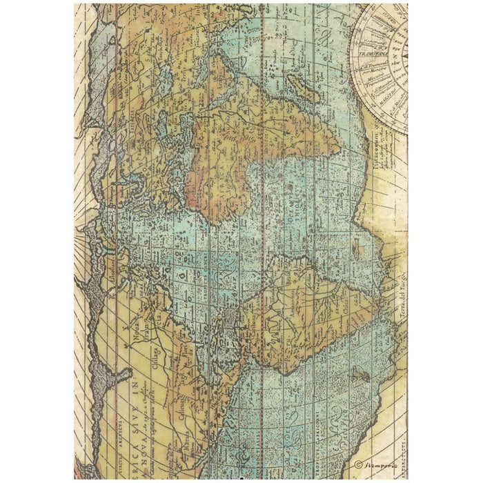 Stamperia Around The World A4 Rice Paper Map