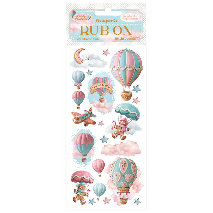 Stamperia Candy Christmas Rub - On Air Balloons