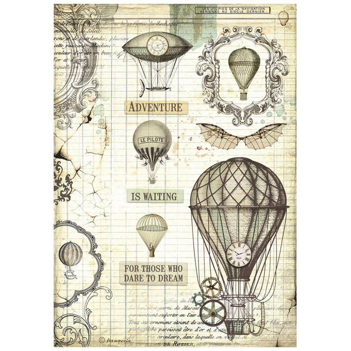 Stamperia Voyages Fantastiques A4 Rice Paper (Balloon)