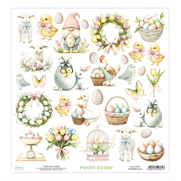 Mintay Pastel Easter 12" x"12 Elements Scrapbook Paper MT-BASIC-A16