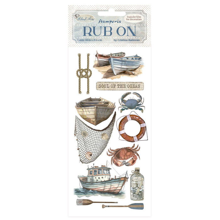 Stamperia Silent Sea Rub - On Sea Boat