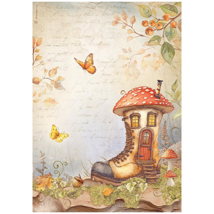 Stamperia Whispering Woods A4 Rice Paper Boot House