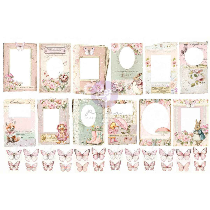Prima Marketing Sweet Spring Ephemera Butterflies & Frames 72 pc