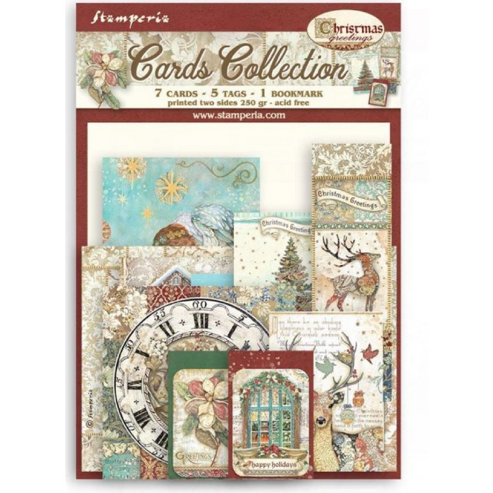 Stamperia Christmas Greetings Cards Collection