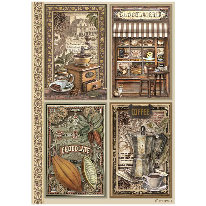 Stamperia Coffee & Chocolate A4 Rice Paper (Cards)