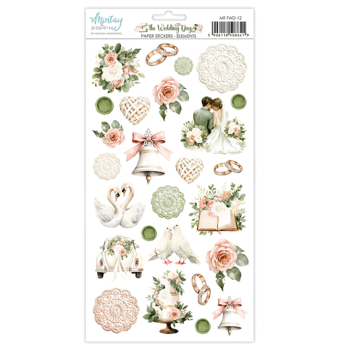 Mintay The Wedding Day 6" x"12 Paper Sticker Elements