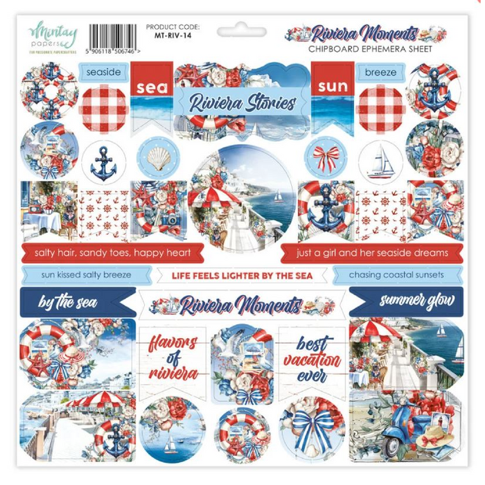 Mintay Riviera Moments 12" x"12 Chipboard Ephemera