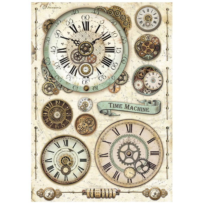 Stamperia Voyages Fantastiques A4 Rice Paper (Clock)