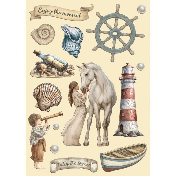 Stamperia Silent Sea A5 Colored Wooden Shapes