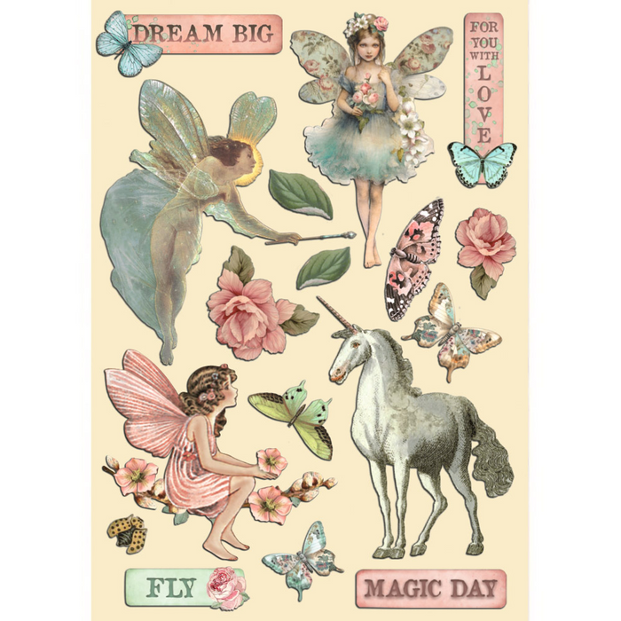 Stamperia Paper Wonderland A5 Colored Wooden Shapes