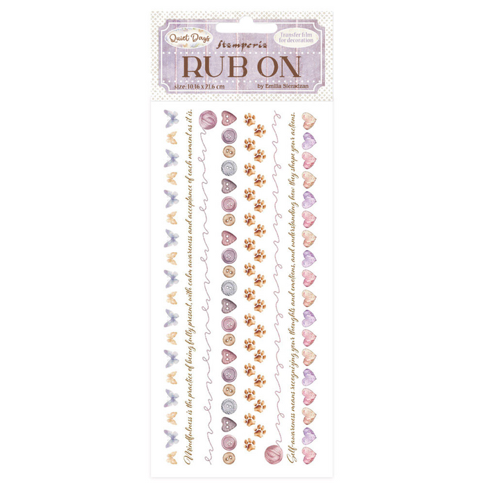 Stamperia Quiet Days Rub - On Cozy Borders