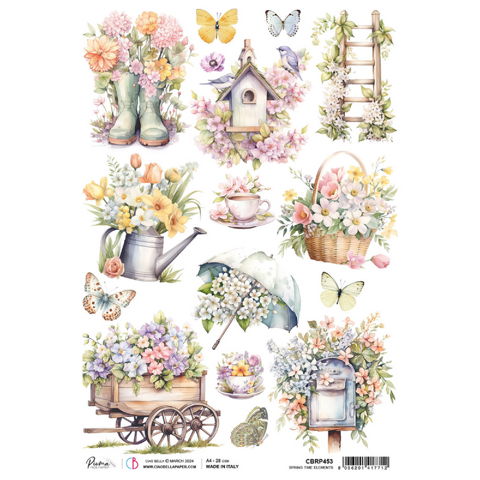 Ciao Bella Flower Shop A4 Rice Paper Elements
