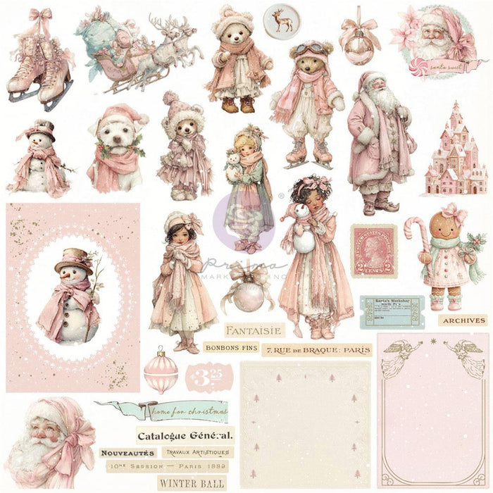 Prima Marketing Christmas Blush Ephemera Cozy Christmas 72pcs