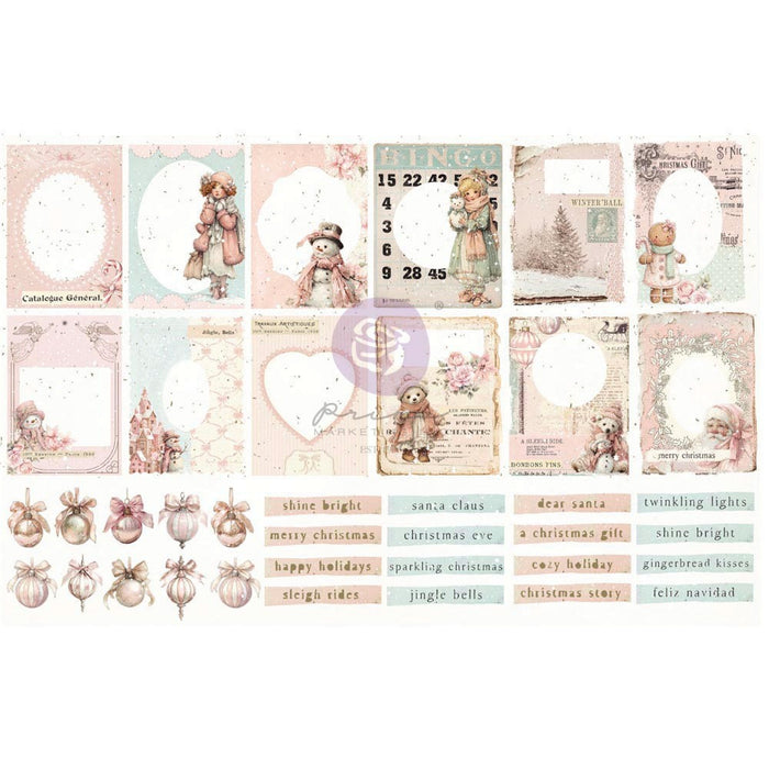 Prima Marketing Christmas Blush Ephemera Frosty Frames 76pcs