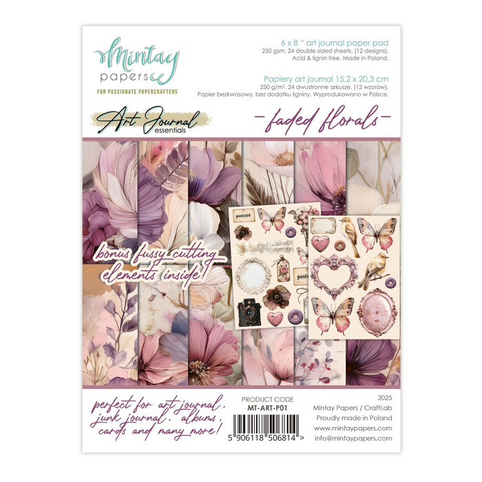 Mintay Art Journal Essentials 6" x 8" Paper Pad Faded Floral