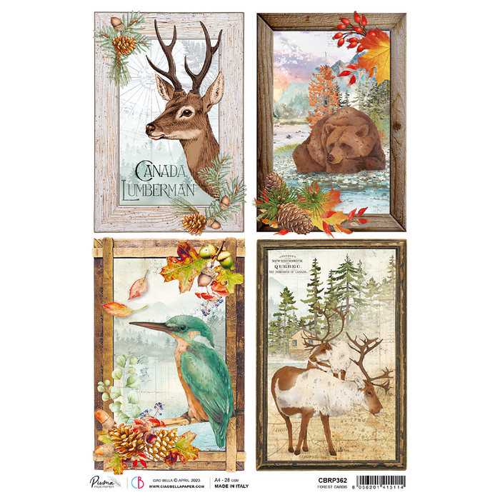 Ciao Bella Into The Wild A4 Rice Paper (Forest Cards)