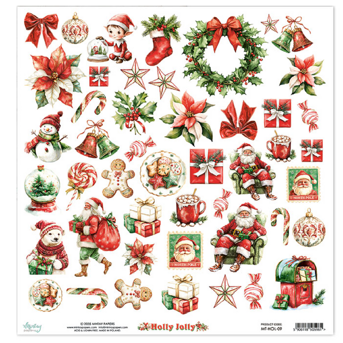Mintay Holly Jolly 12" x"12 Scrapbooking Paper Set