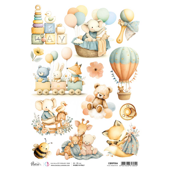 Ciao Bella Lunibloom A4 Rice Paper Hello Together