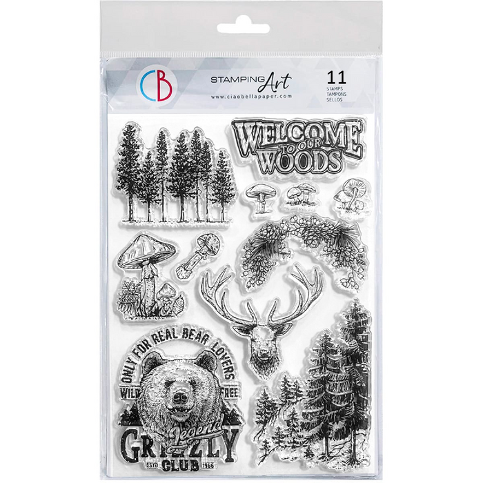 Ciao Bella Into The Wild Clear Stamp Set Welcome To Our Woods