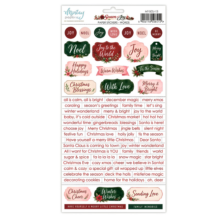 Mintay Season Of Joy 6" x"12 Paper Sticker Words