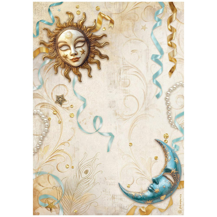 Stamperia Masquerade A4 Rice Paper Sun & Moon