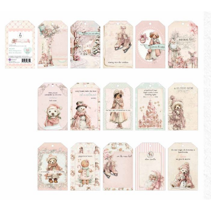 Prima Marketing Christmas Blush Tag Pad 45pcs