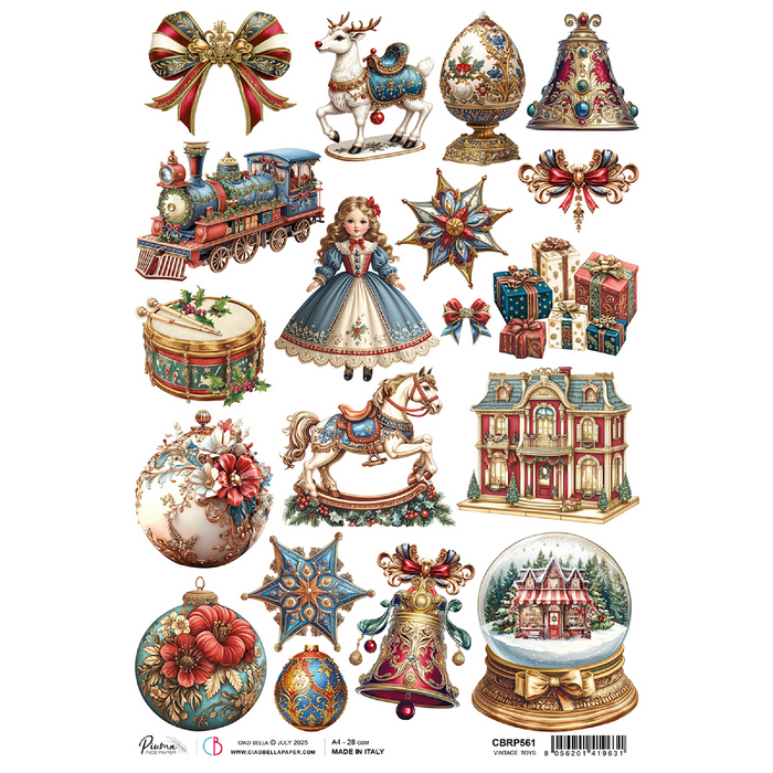 Ciao Bella Toy Shop A4 Rice Paper Vintage Toys