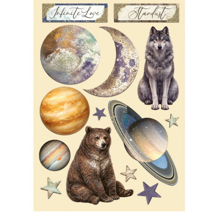 Stamperia Cosmos Infinity A5 Colored Wooden Shapes