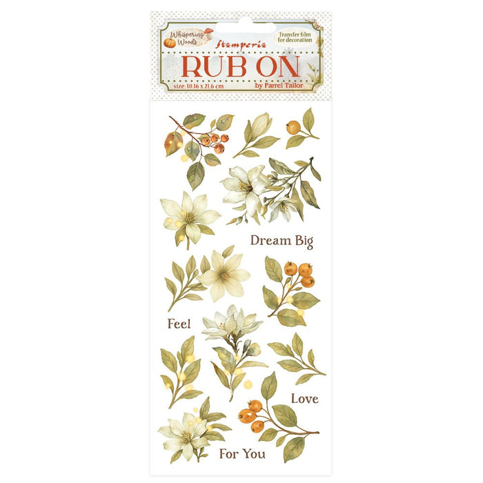 Stamperia Whispering Woods Rub - On Magnolia