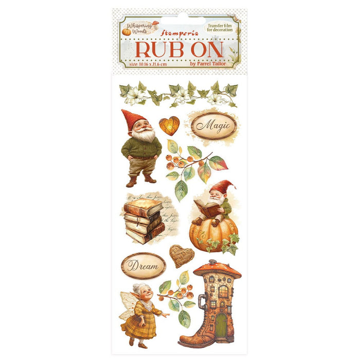 Stamperia Whispering Woods Rub - On Gnome