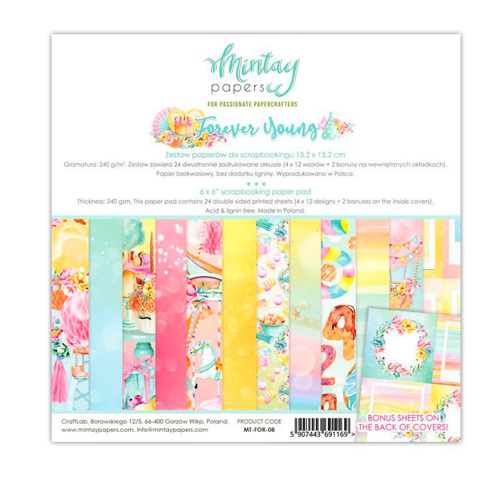 Mintay Forever Young 6" x 6" Scrapbooking Paper Pad