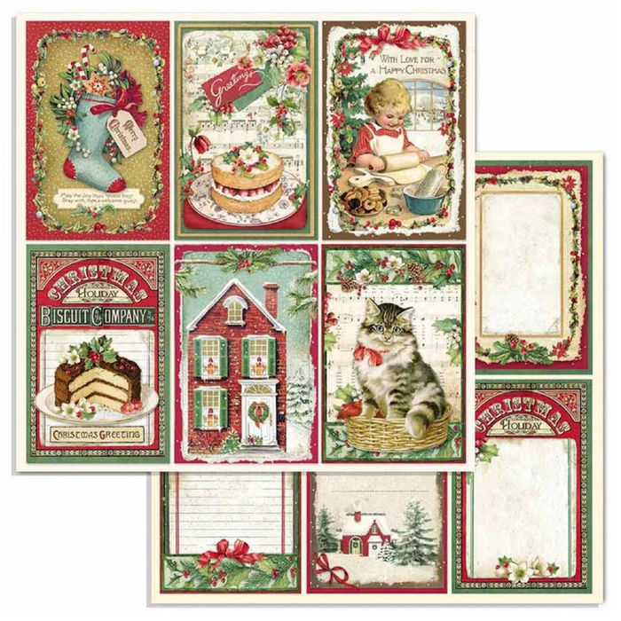 Stamperia Classic Christmas 8" x 8" Scrapbooking Paper Pad