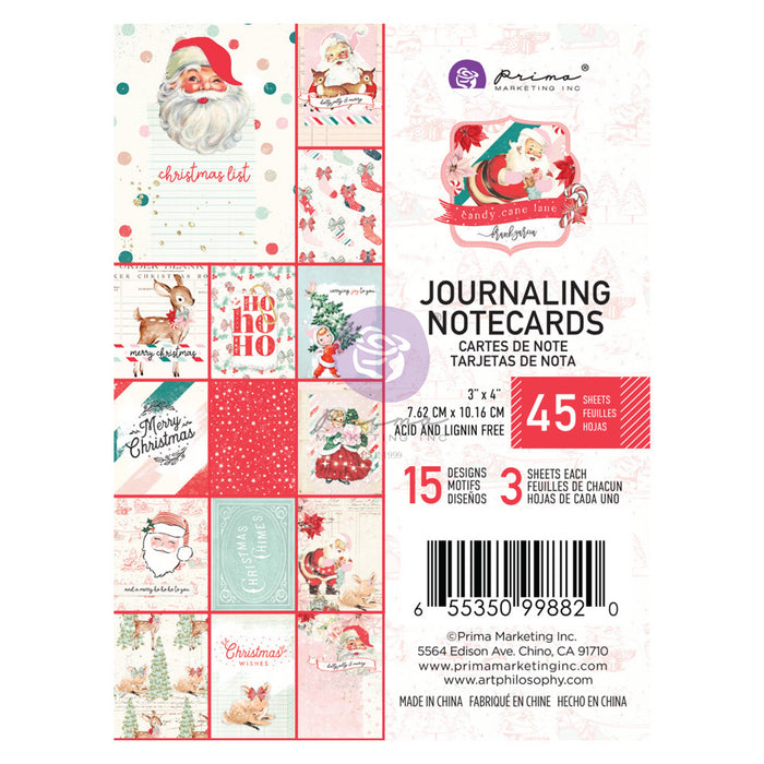 Candy Cane Lane 3" x 4" Journaling Cards by Prima Marketing