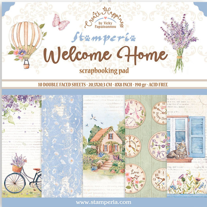 Stamperia Create Happiness Welcome Home 8" x 8" Paper Pad
