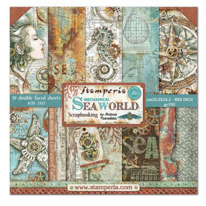 Stamperia Sea World  8" x 8" Paper Pad